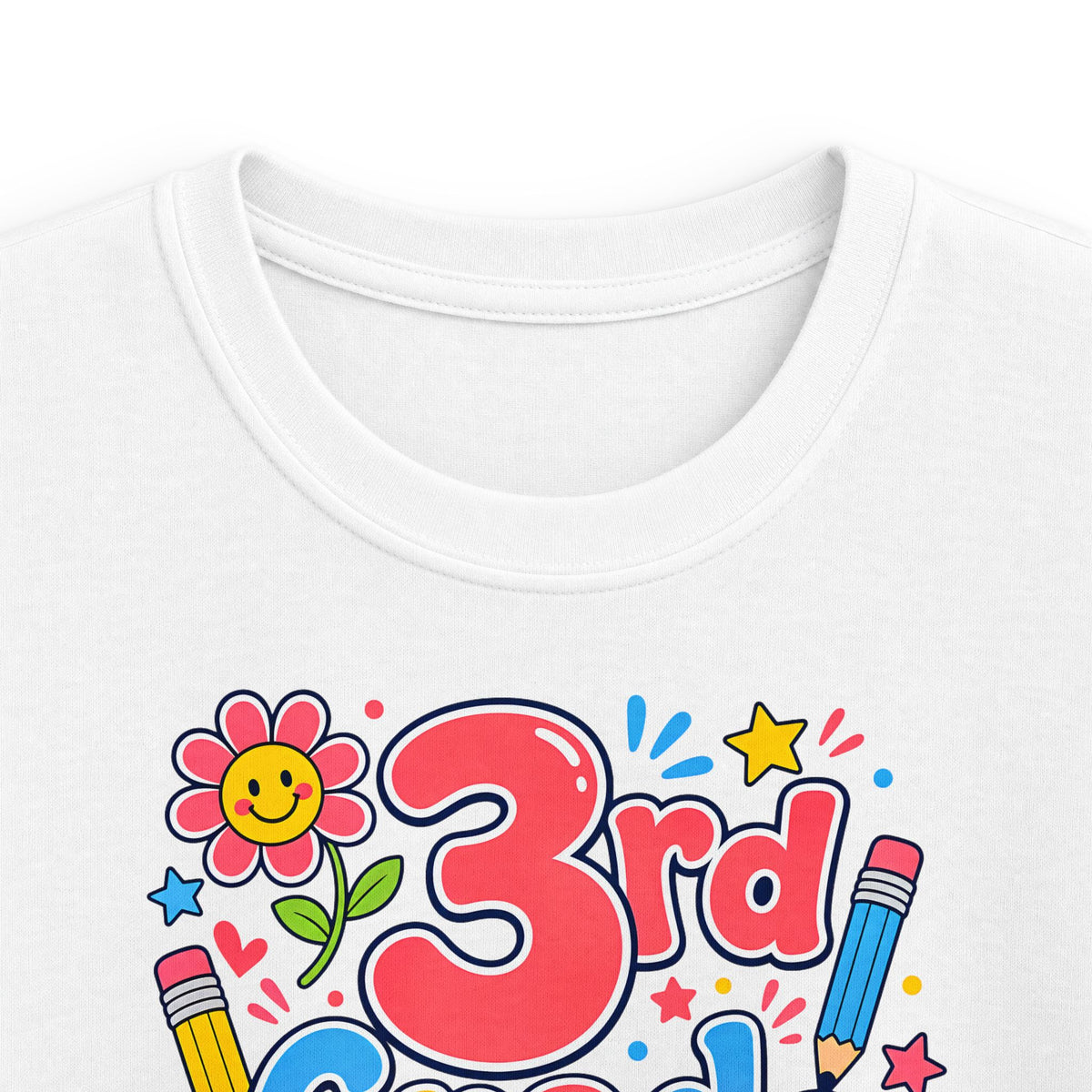 3rd Grade Kids T-Shirt — Cute Colorful Back-to-School Tee for Girls