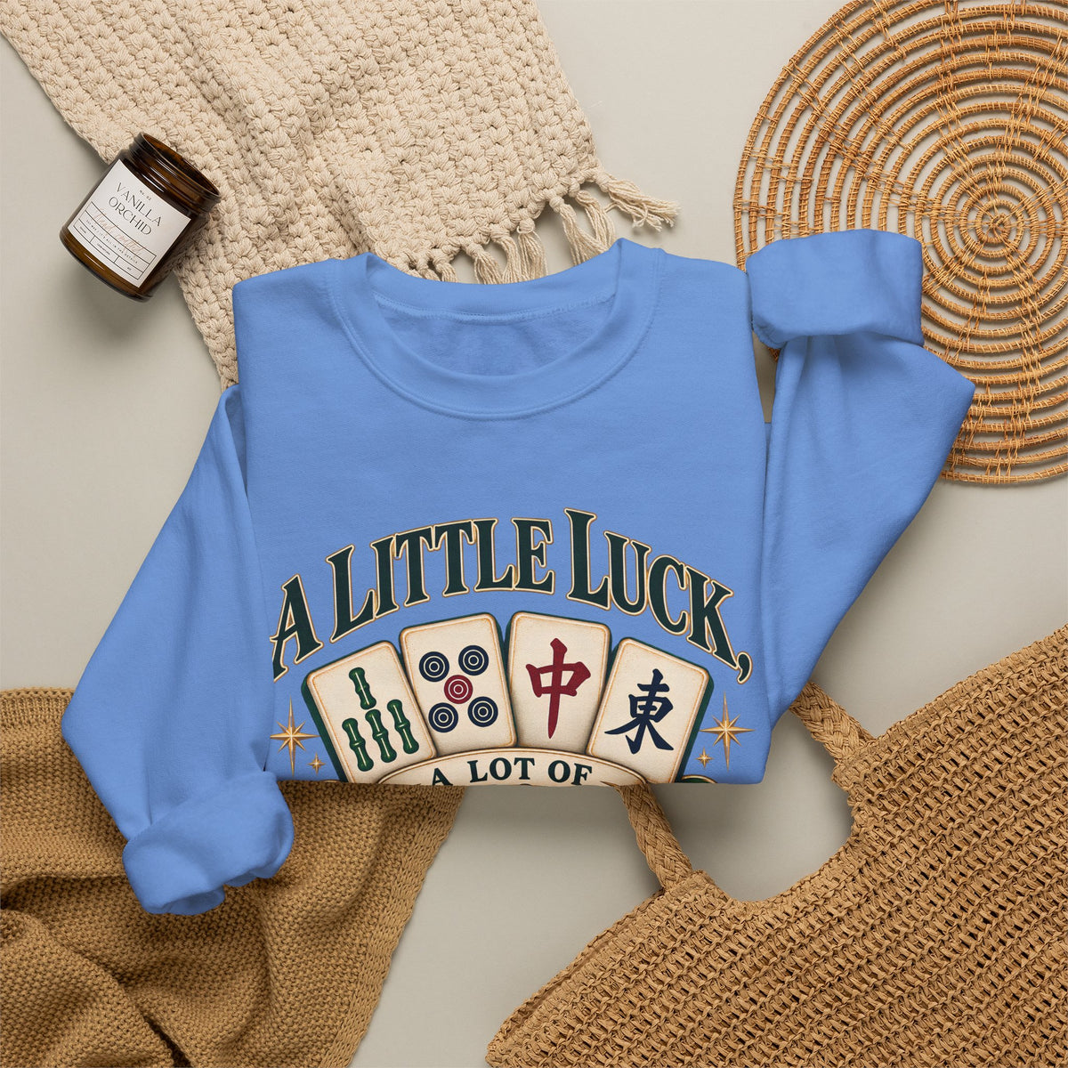 A Little Luck Strategy Mahjong Sweatshirt