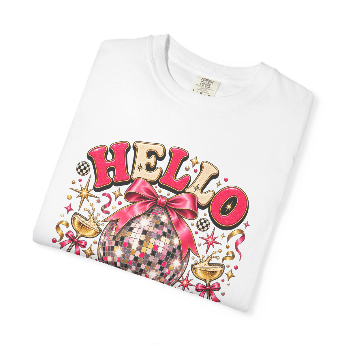 Hello 2027 Disco Ball T-Shirt — New Year Celebration Graphic Tee