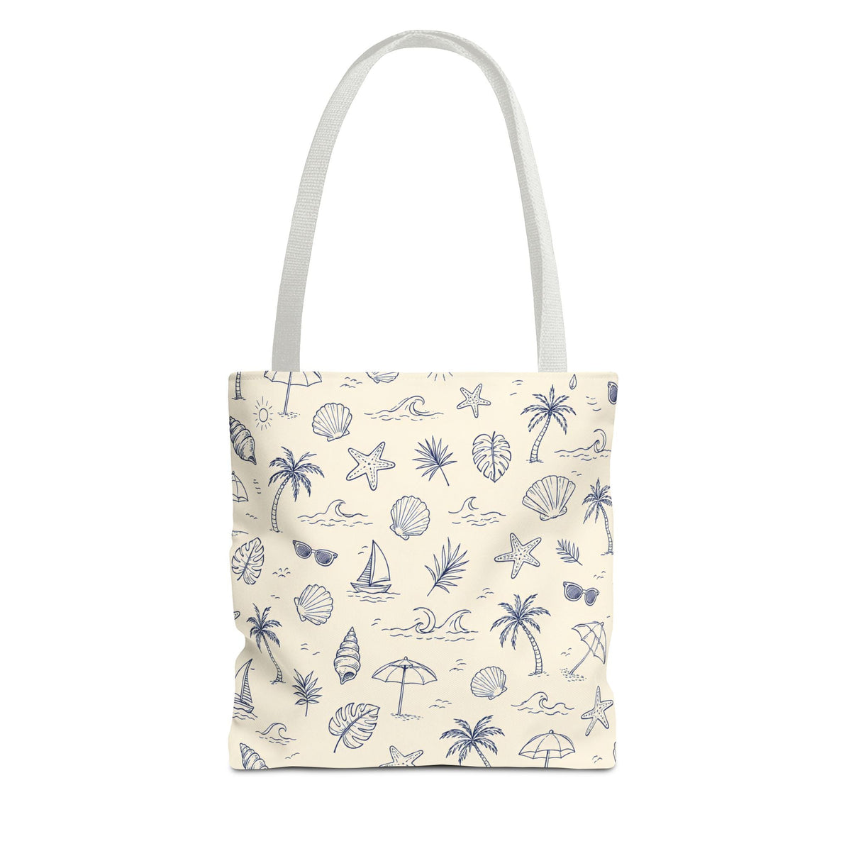 Beach pattern tote bag Printify mockup