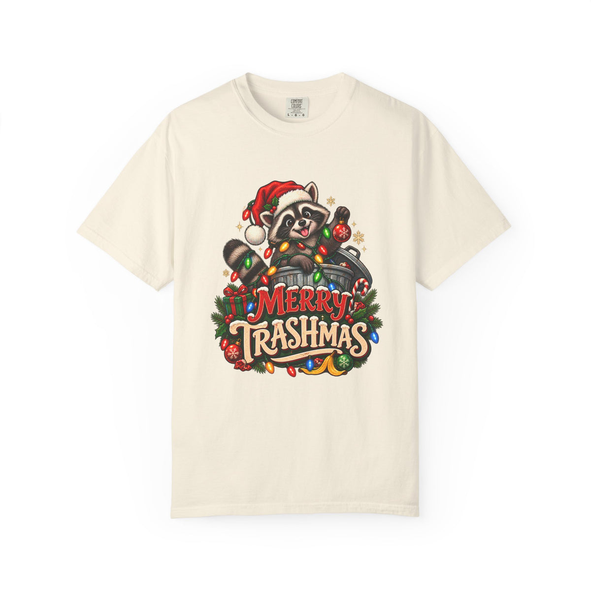 Merry Trashmas T-Shirt — Cute Raccoon Santa Holiday Tee