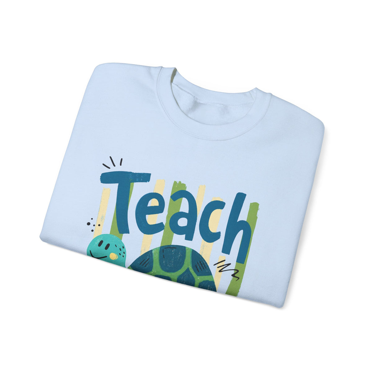 Teacher Turtle Crewneck Sweatshirt — Cute 'Teach' Teacher Appreciation Pullover