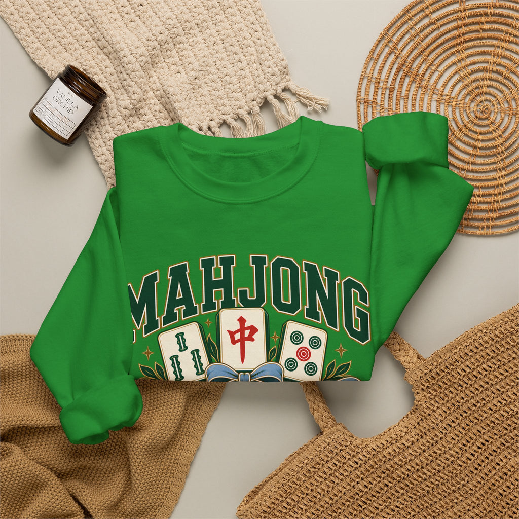 Mahjong Social Club Sweatshirt, Mahjong Gift for Women, Cozy Game Night Crewneck, Mahj Lover Gift, Tile Player Sweater