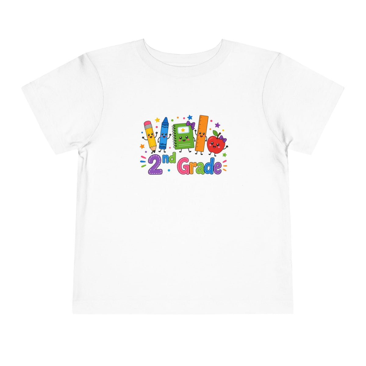 2nd Grade Toddler Tee – Cute School Supplies Back-to-School Shirt for Girls