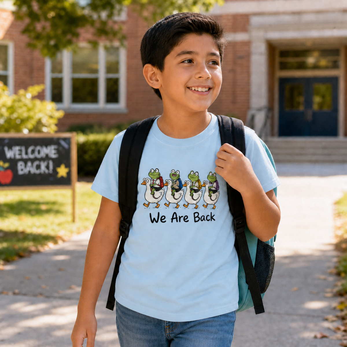 Kids Frog Parade T‑Shirt – "We Are Back" Cute Frog March Youth Tee