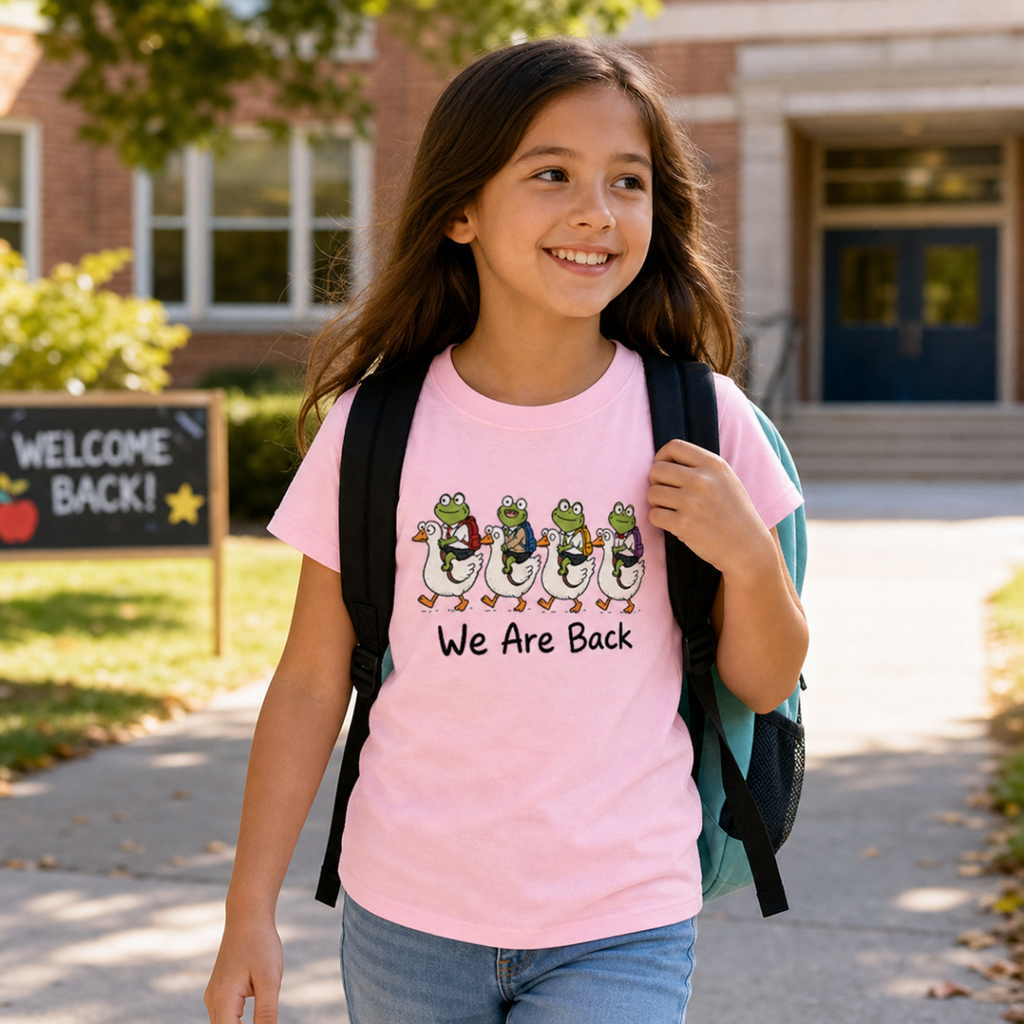 Kids Frog Parade T‑Shirt – "We Are Back" Cute Frog March Youth Tee
