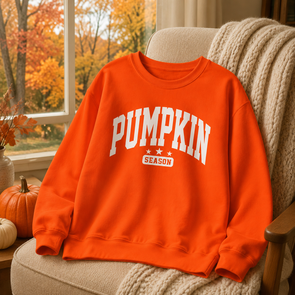 Pumpkin Season Crewneck Sweatshirt — Cozy Fall Sweater for  Women