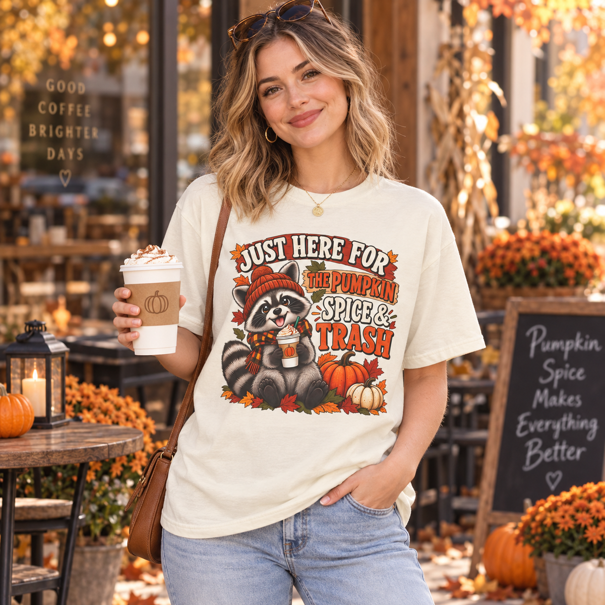 Pumpkin Spice & Trash Raccoon T-Shirt