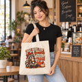 Tote Bag — "Just Here for the Pumpkin Spice & Trash" Fall Raccoon Canvas Tote