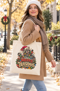 Merry Trashmas Tote Bag — Funny Raccoon Christmas Canvas Tote