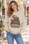 Christmas Sweatshirt — "Merry Trashmas" Raccoon Holiday Crewneck