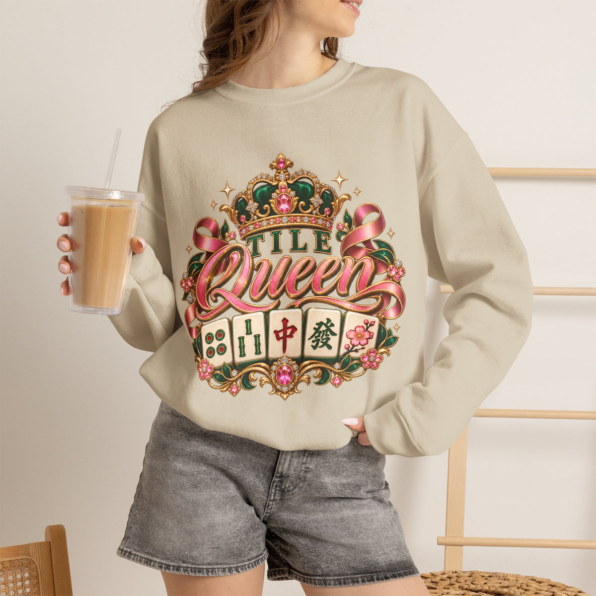 Tile Queen Mahjong Sweatshirt for Women