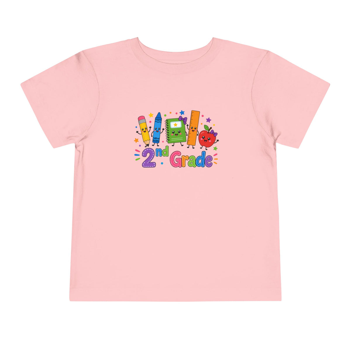 2nd Grade Toddler Tee – Cute School Supplies Back-to-School Shirt for Girls