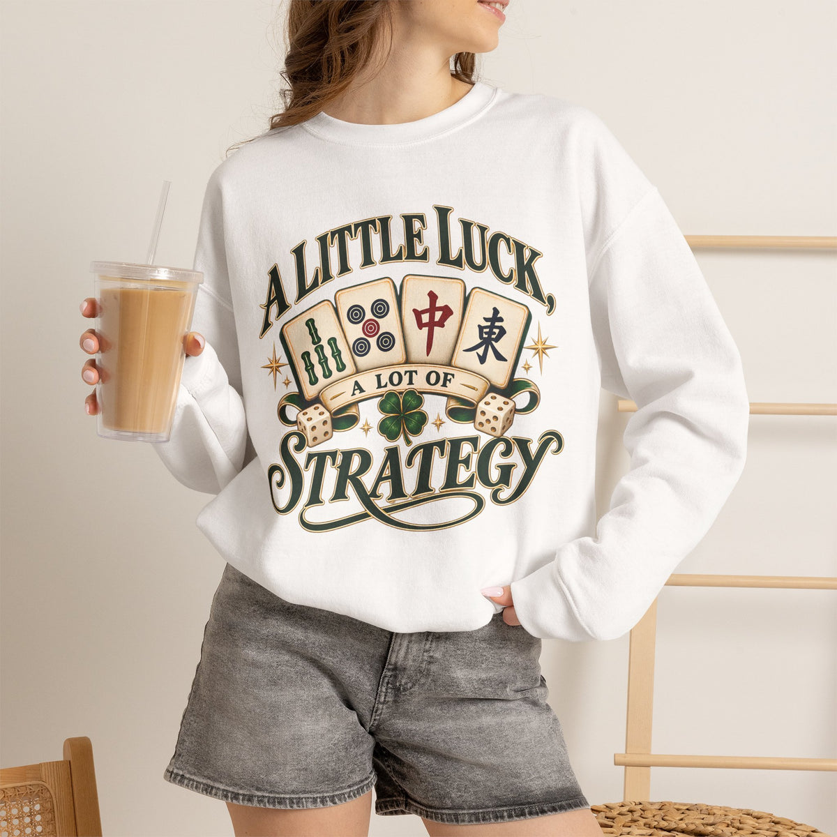 A Little Luck Strategy Mahjong Sweatshirt