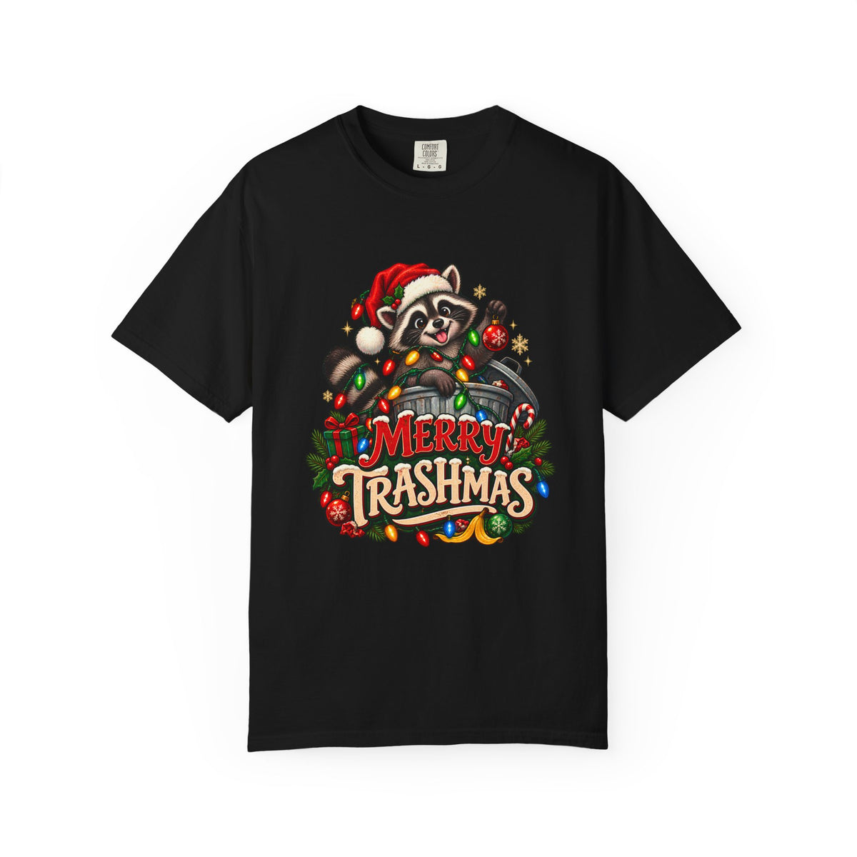 Merry Trashmas T-Shirt — Cute Raccoon Santa Holiday Tee