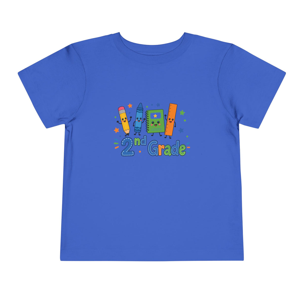 2nd Grade Toddler Tee - Cute School Crayon & Notebook Back-to-School Shirt for Boys
