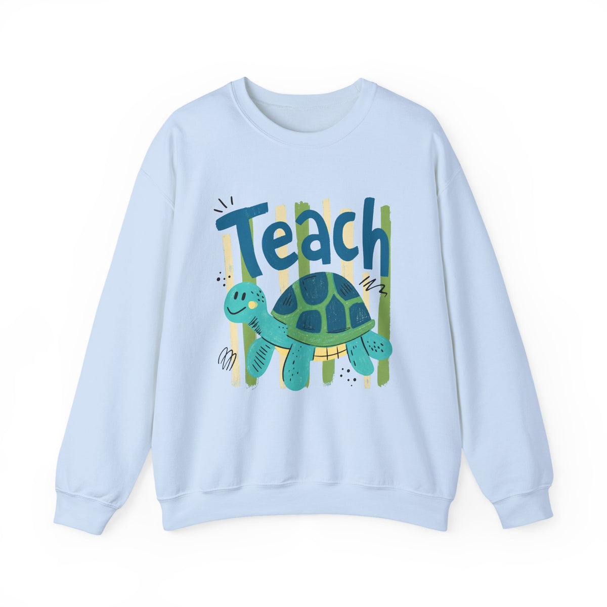 Teacher Turtle Crewneck Sweatshirt — Cute 'Teach' Teacher Appreciation Pullover