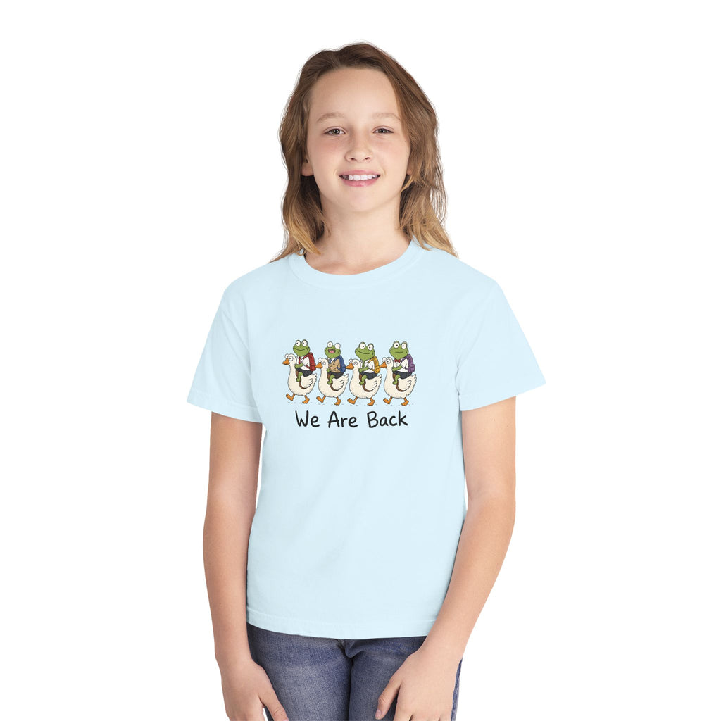 Kids Frog Parade T‑Shirt – "We Are Back" Cute Frog March Youth Tee