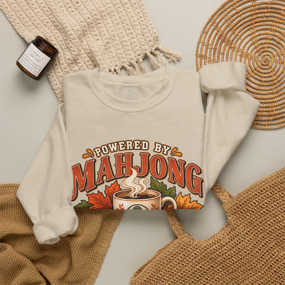Powered by Mahjong and Coffee Sweatshirt