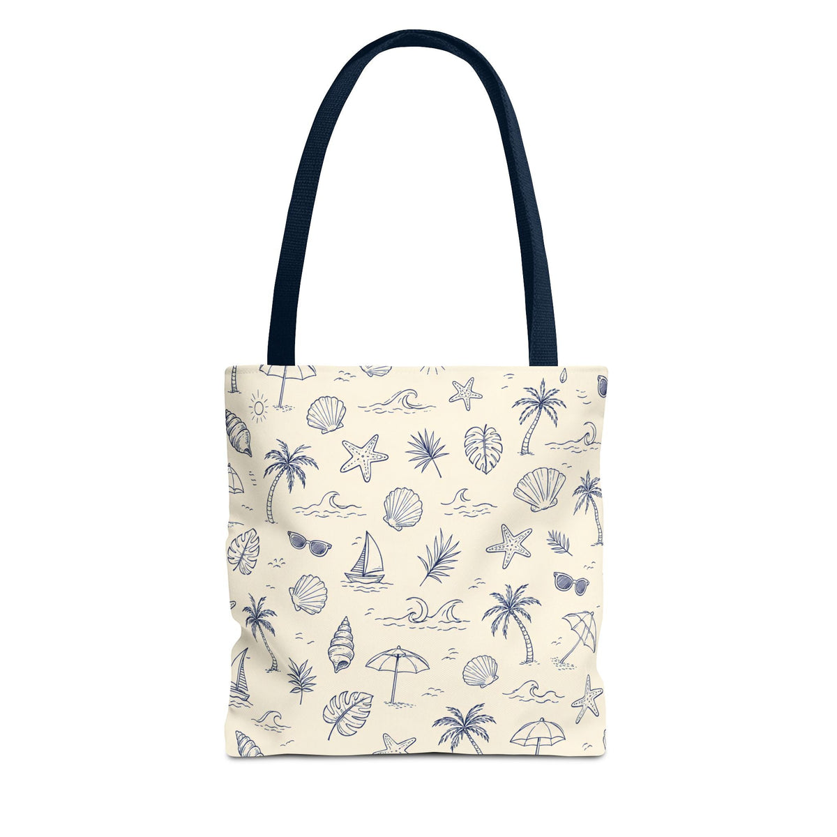 Beach pattern tote bag Printify mockup