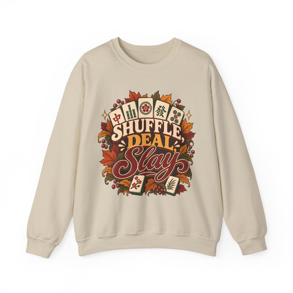 Shuffle Deal Slay Mahjong Fall Game Crewneck Sweatshirt