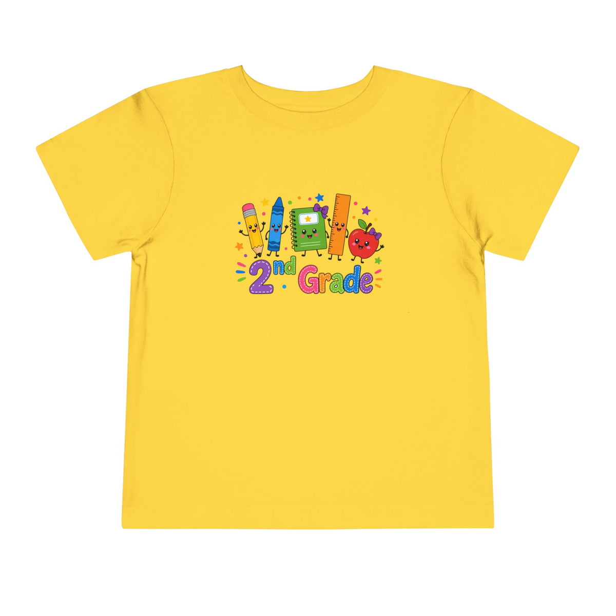 2nd Grade Toddler Tee – Cute School Supplies Back-to-School Shirt for Girls