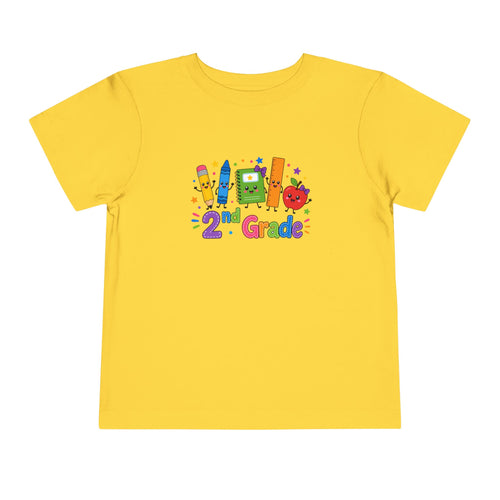2nd Grade Toddler Tee – Cute School Supplies Back-to-School Shirt for Girls