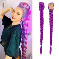 Purple K-Pop Braided Ponytail Hair Extension with Clip